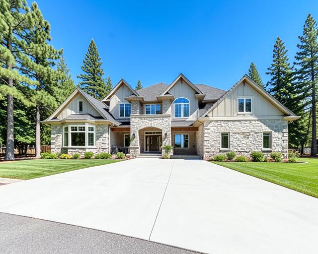 Grand Pacific Northwest mansion with pristine exterior